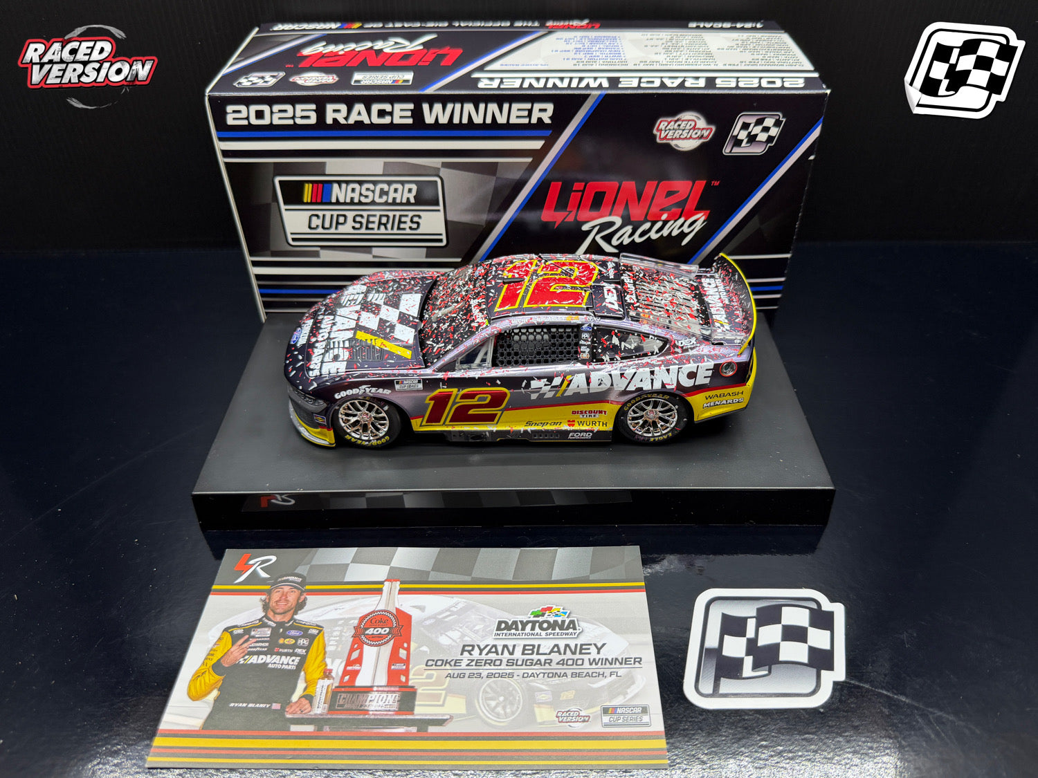2025 Ryan Blaney 1:24 Advance Auto Parts Daytona Race Win Color Chrome Diecast