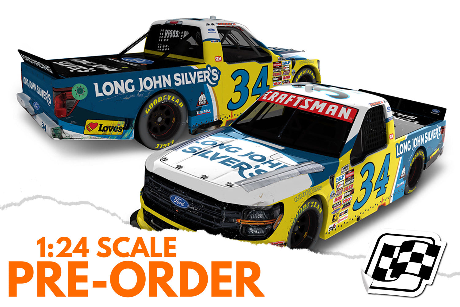 2026 Layne Riggs 1:24 Long John Silver’s St Petersburg Race Win Diecast