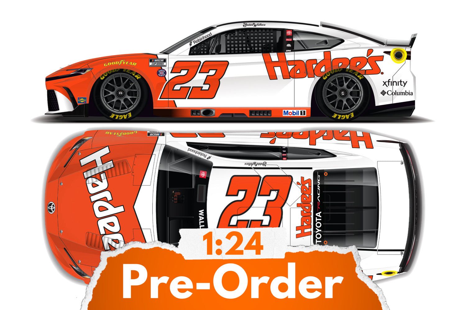 2026 Bubba Wallace 1:24 Hardee's Flashback NASCAR Diecast