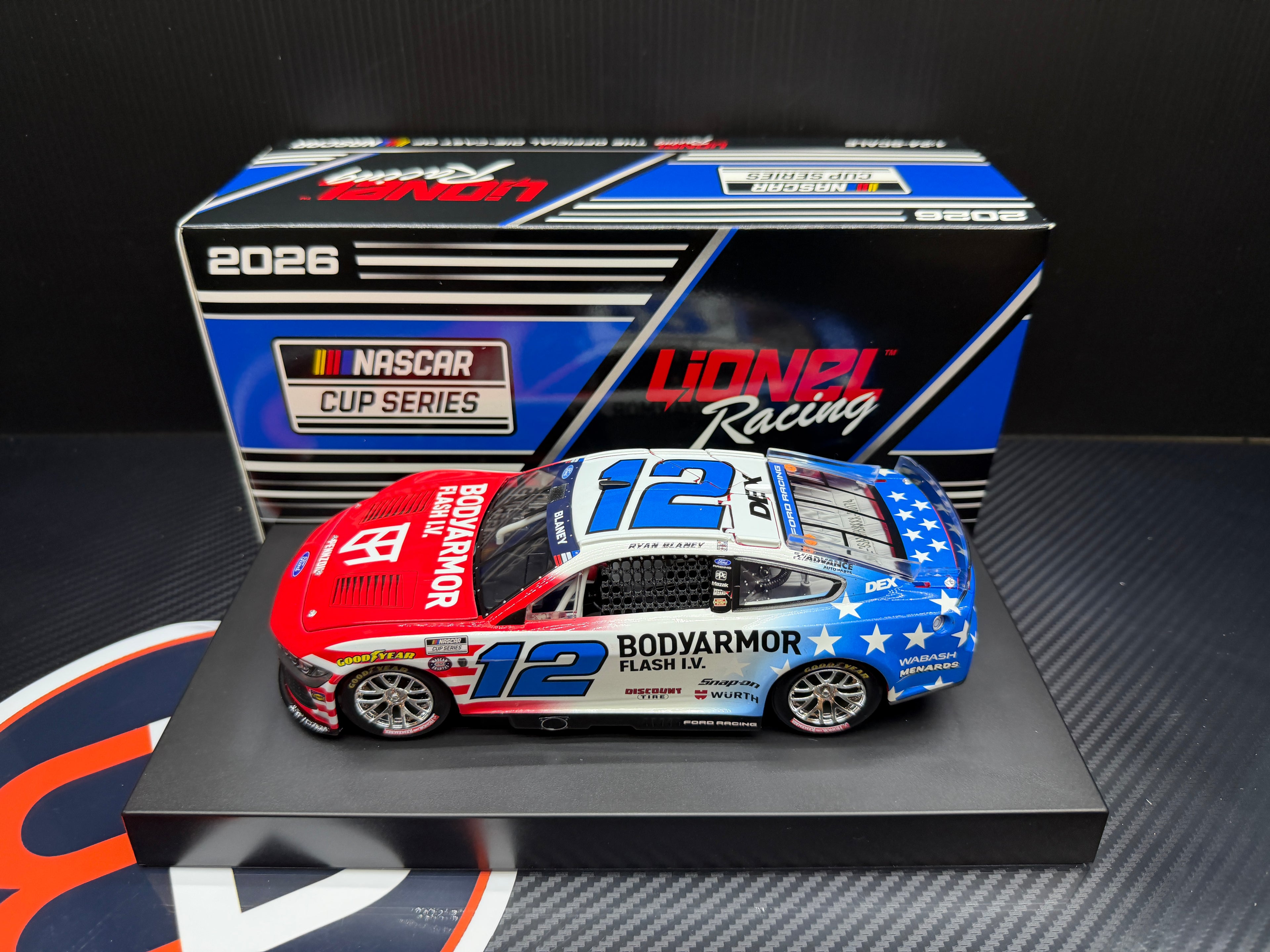2026 Ryan Blaney 1:24 BodyArmor Patriotic Red White and Blue Diecast