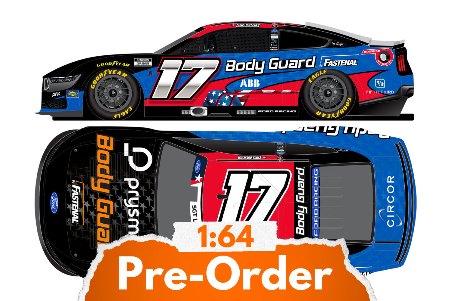 2026 Chris Buescher 1:64 Body Guard Salutes Diecast