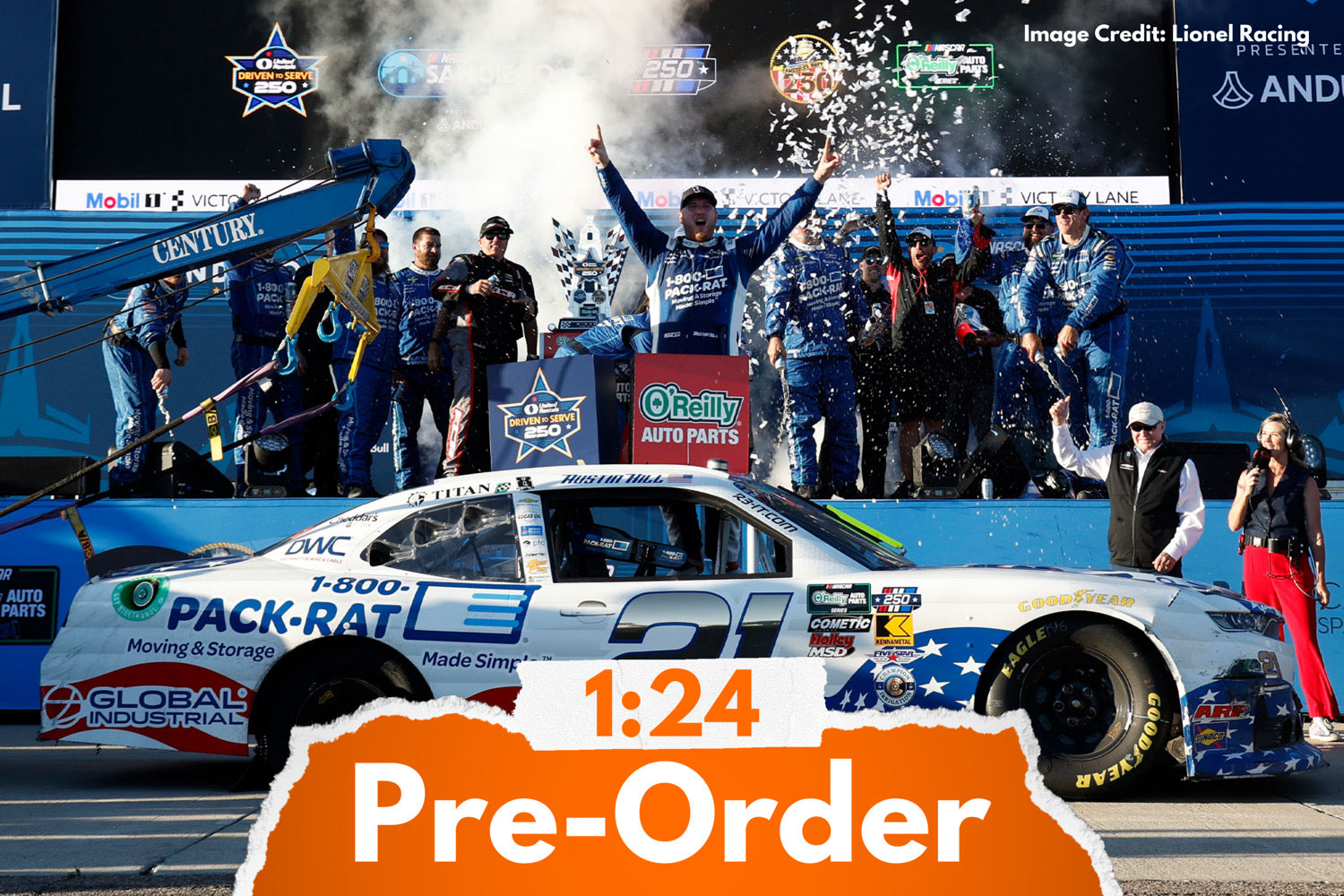 2026 Austin Hill 1:24 1-800-Pack-Rat Patriotic San Diego Race Win Diecast
