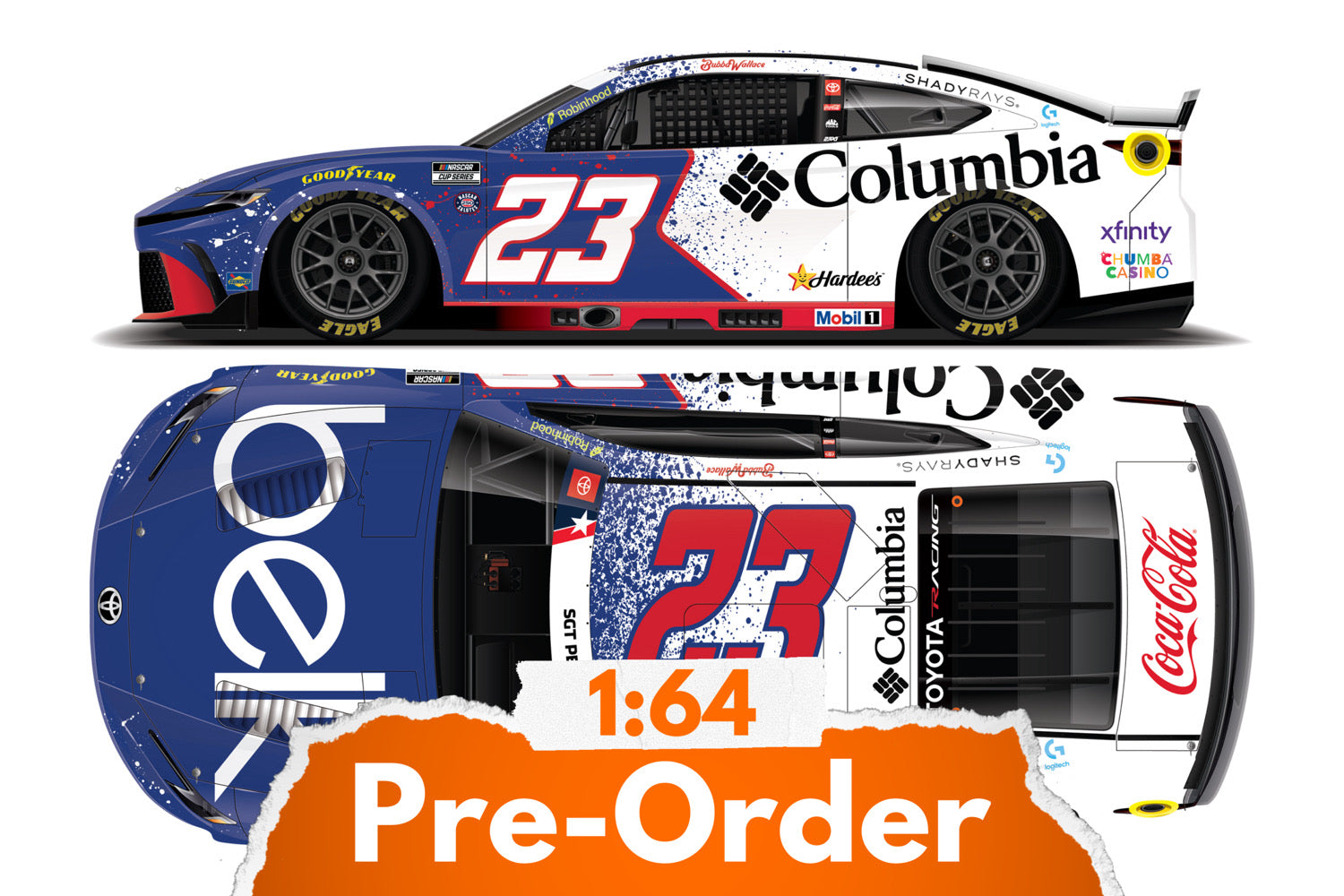 2026 Bubba Wallace 1:64 Columbia Belk Patriotic NASCAR Diecast