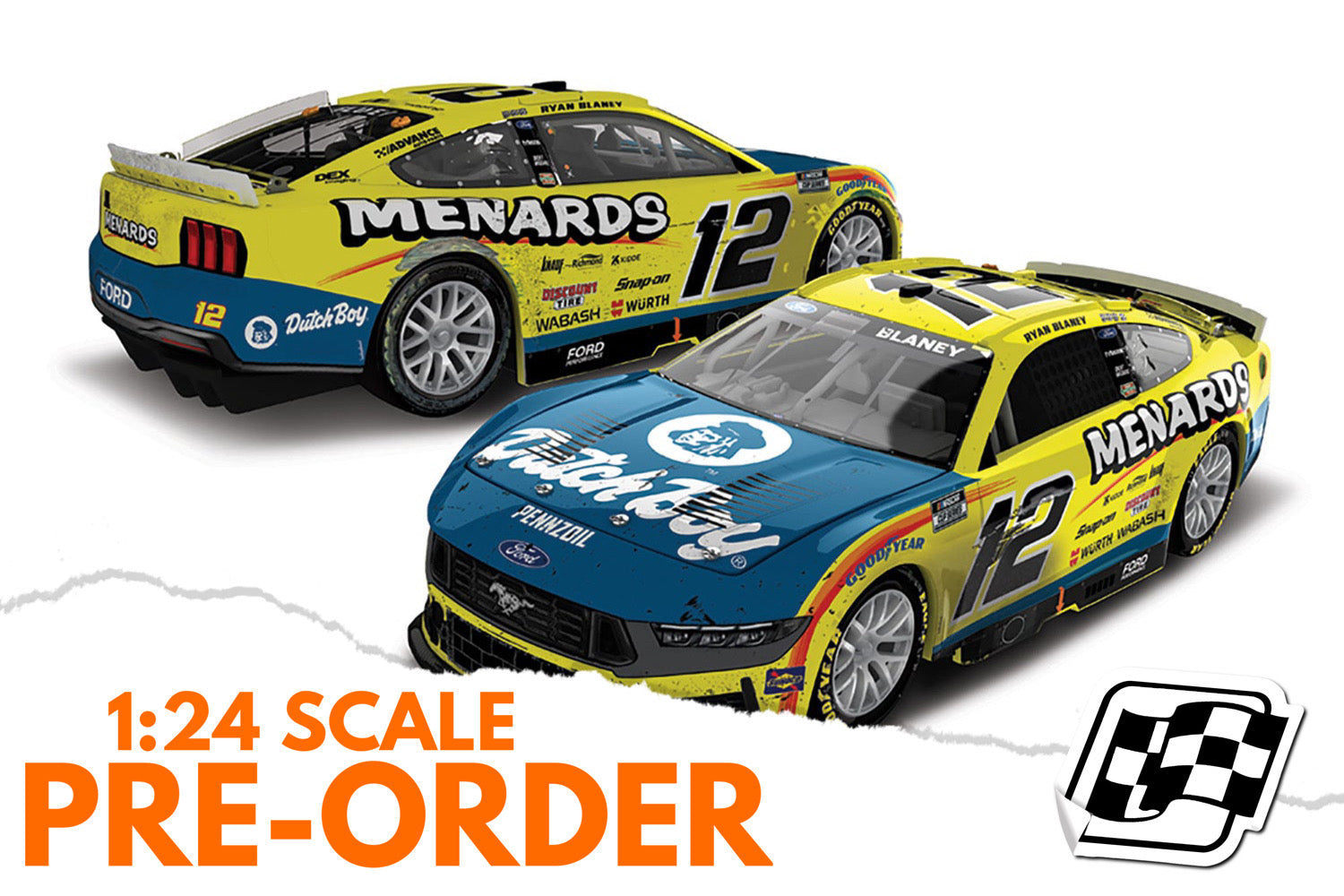 2025 Ryan Blaney 1:24 Menards / Dutch Boy Phoenix Race Win Diecast