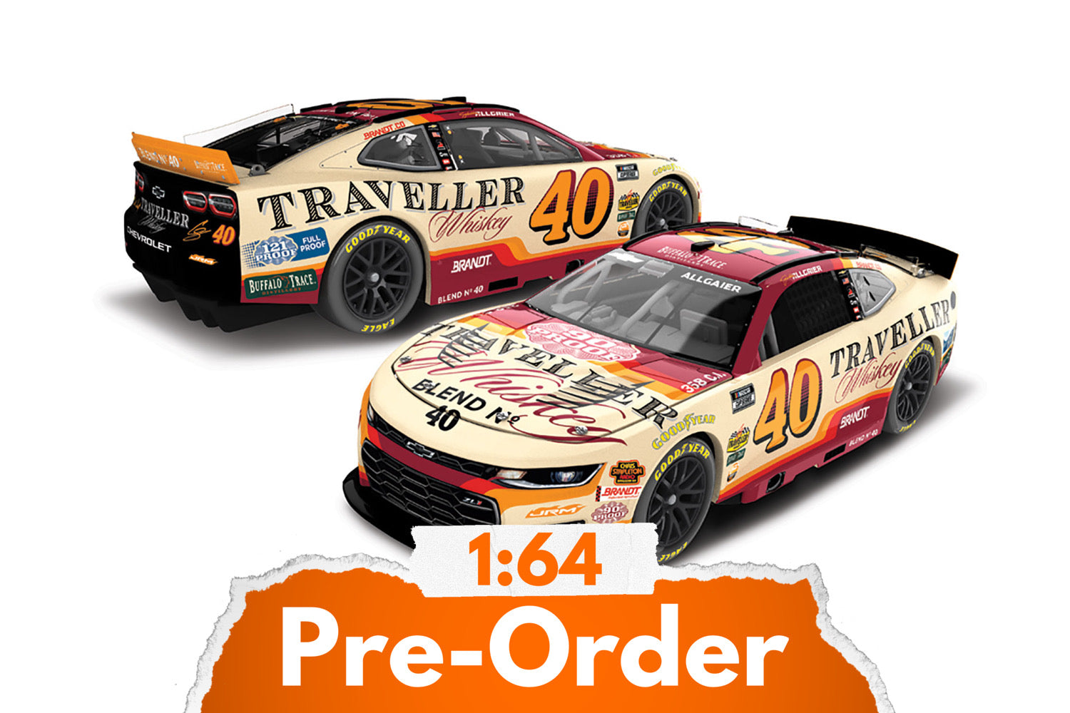 2026 Justin Allgaier 1:64 Traveler Whiskey Diecast