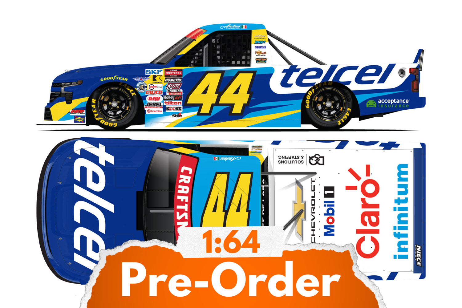2026 Andres Perez de Lara 1:64 Telcel Diecast