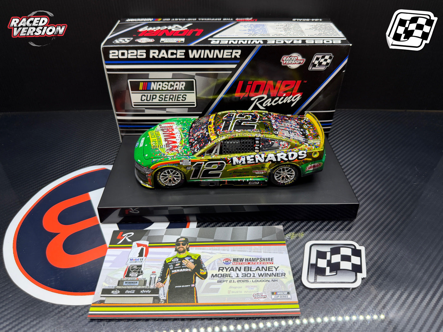 2025 Ryan Blaney 1:24 Menards Libman New Hampshire Race Win COLOR CHROME Diecast