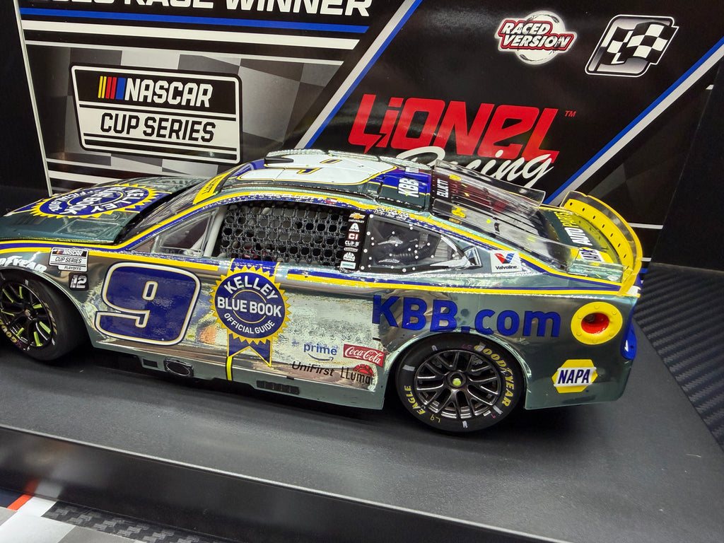 2025 Chase Elliott 1:24 Kelley Blue Book Kansas Race Win COLOR CHROME Diecast
