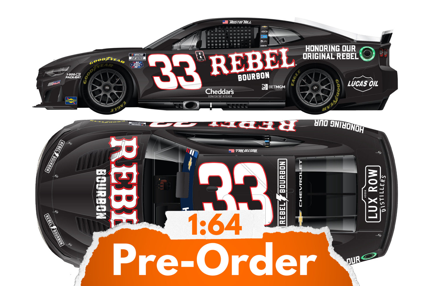 2026 Austin Hill 1:64 Rebel Bourbon Tribute to KB NASCAR Diecast