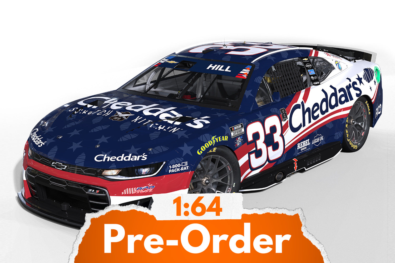 2026 Austin Hill 1:64 Cheddar's Patriotic NASCAR Diecast