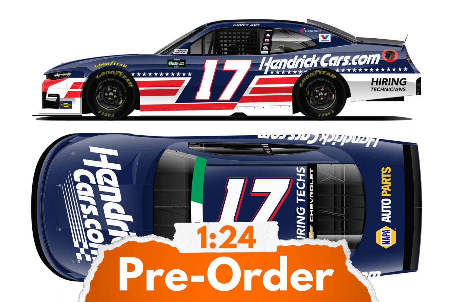 2026 Corey Day 1:24 Hendrickcars.com Patriotic Diecast