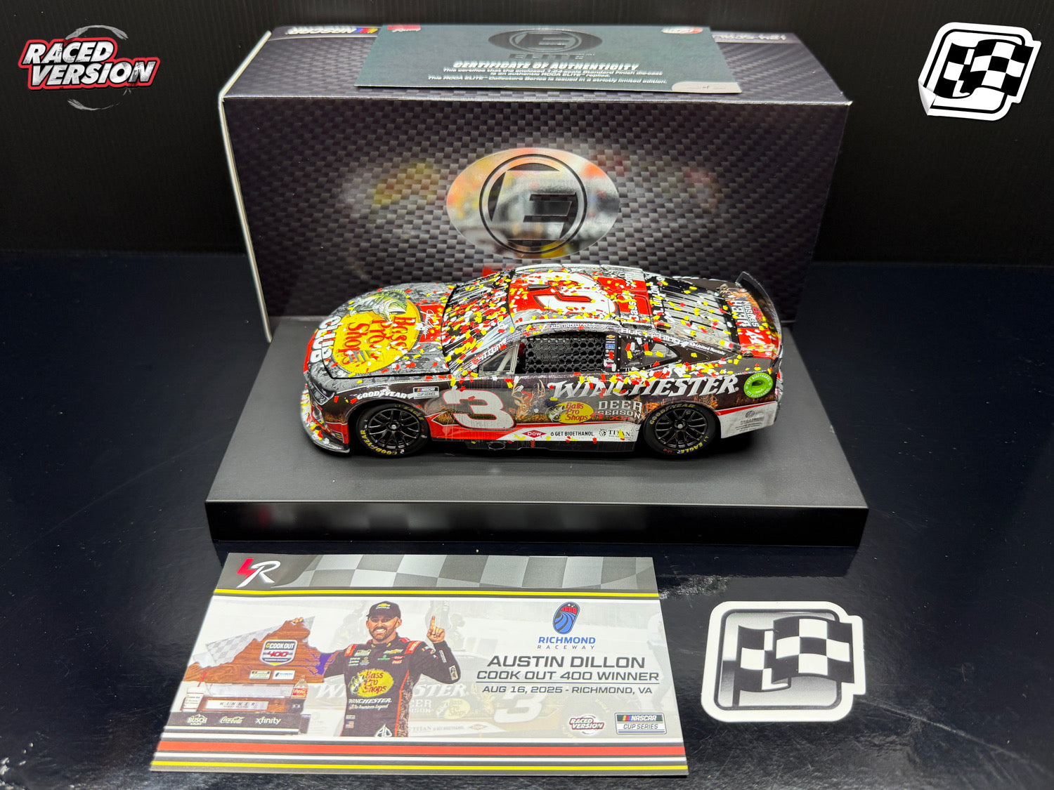 2025 Austin Dillon 1:24 Bass Pro Shops / Winchester Richmond Race Win Diecast