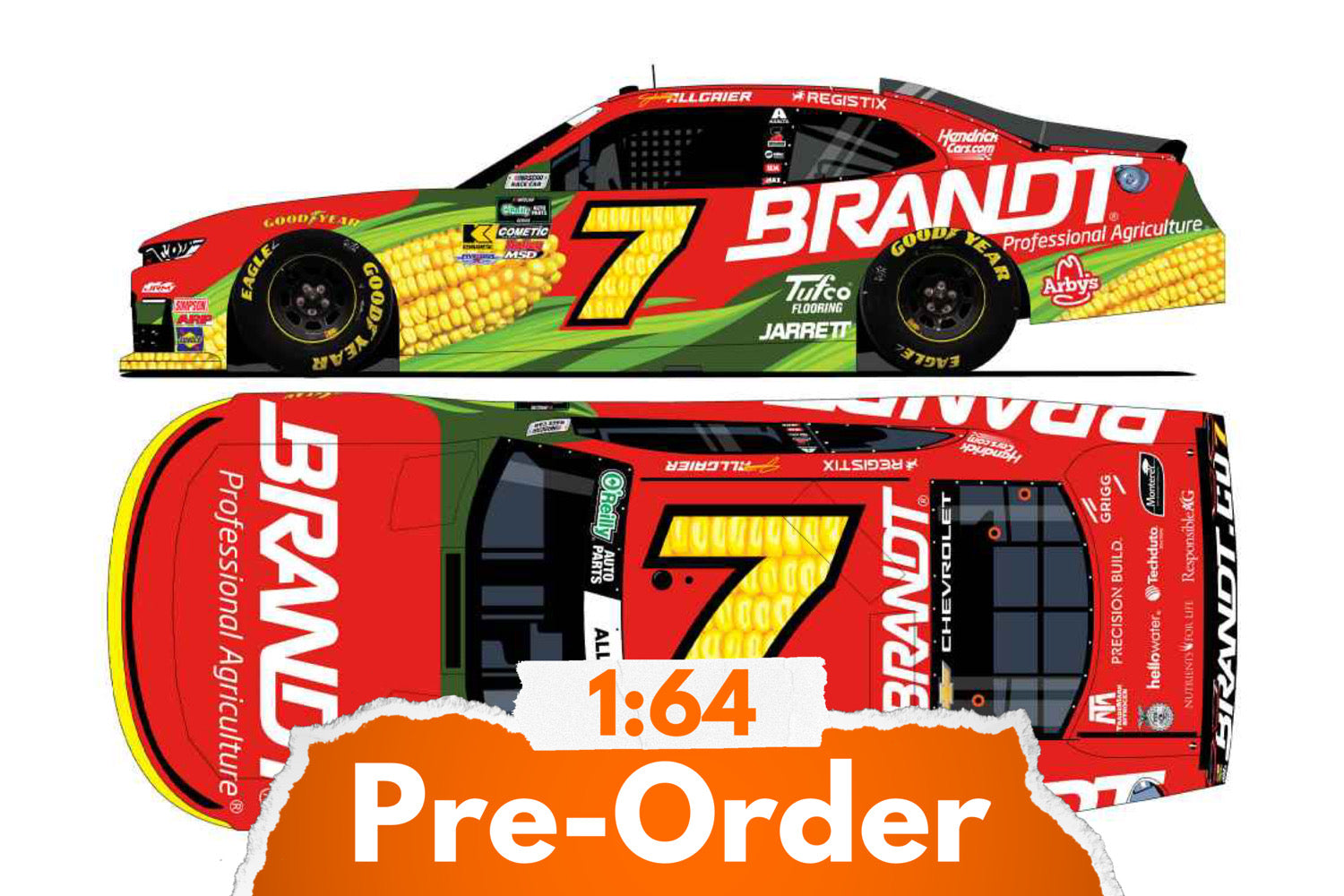 2026 Justin Allgaier 1:64 Brandt NASCAR Diecast