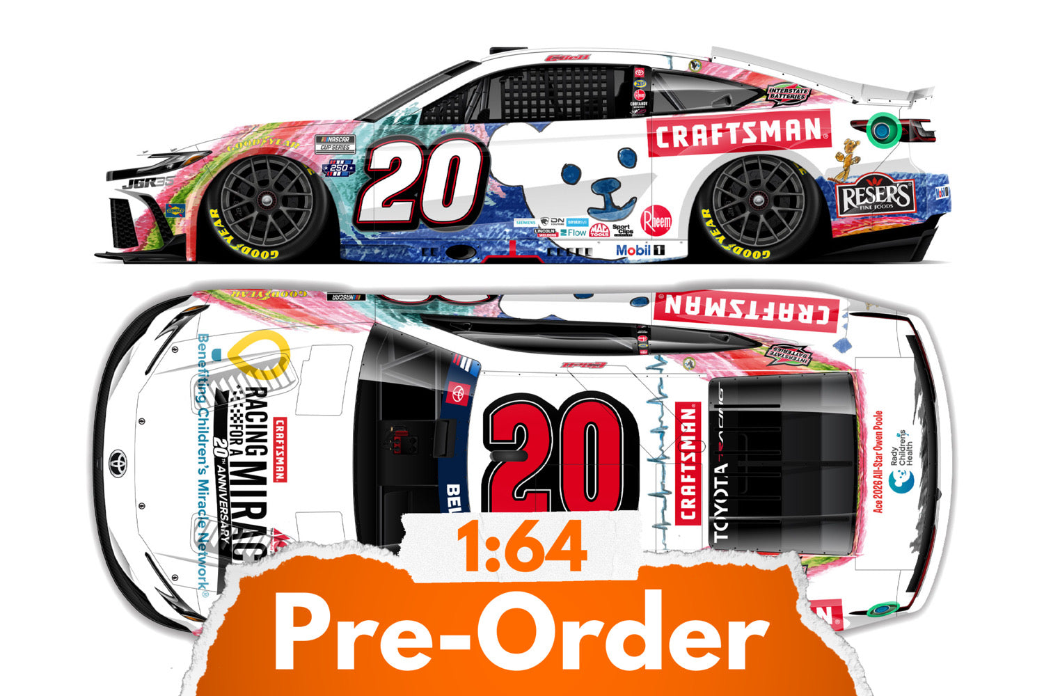 2026 Christopher Bell 1:64 Craftsman Racing for a Miracle NASCAR Diecast
