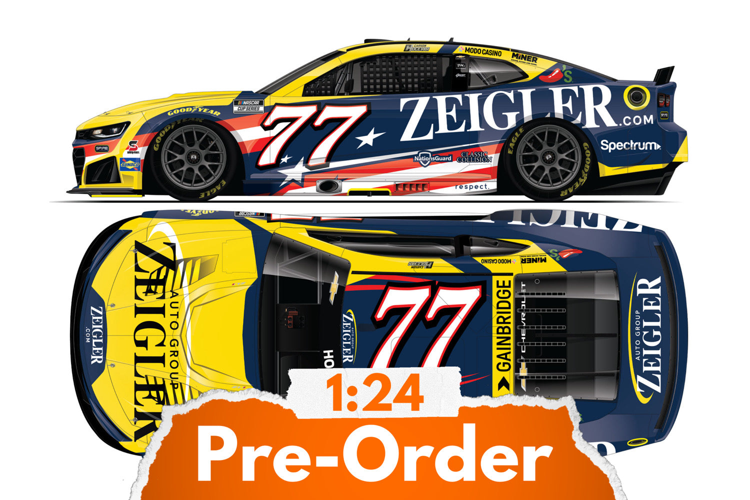 2026 Carson Hocevar 1:24 Zeigler Patriotic NASCAR Diecast