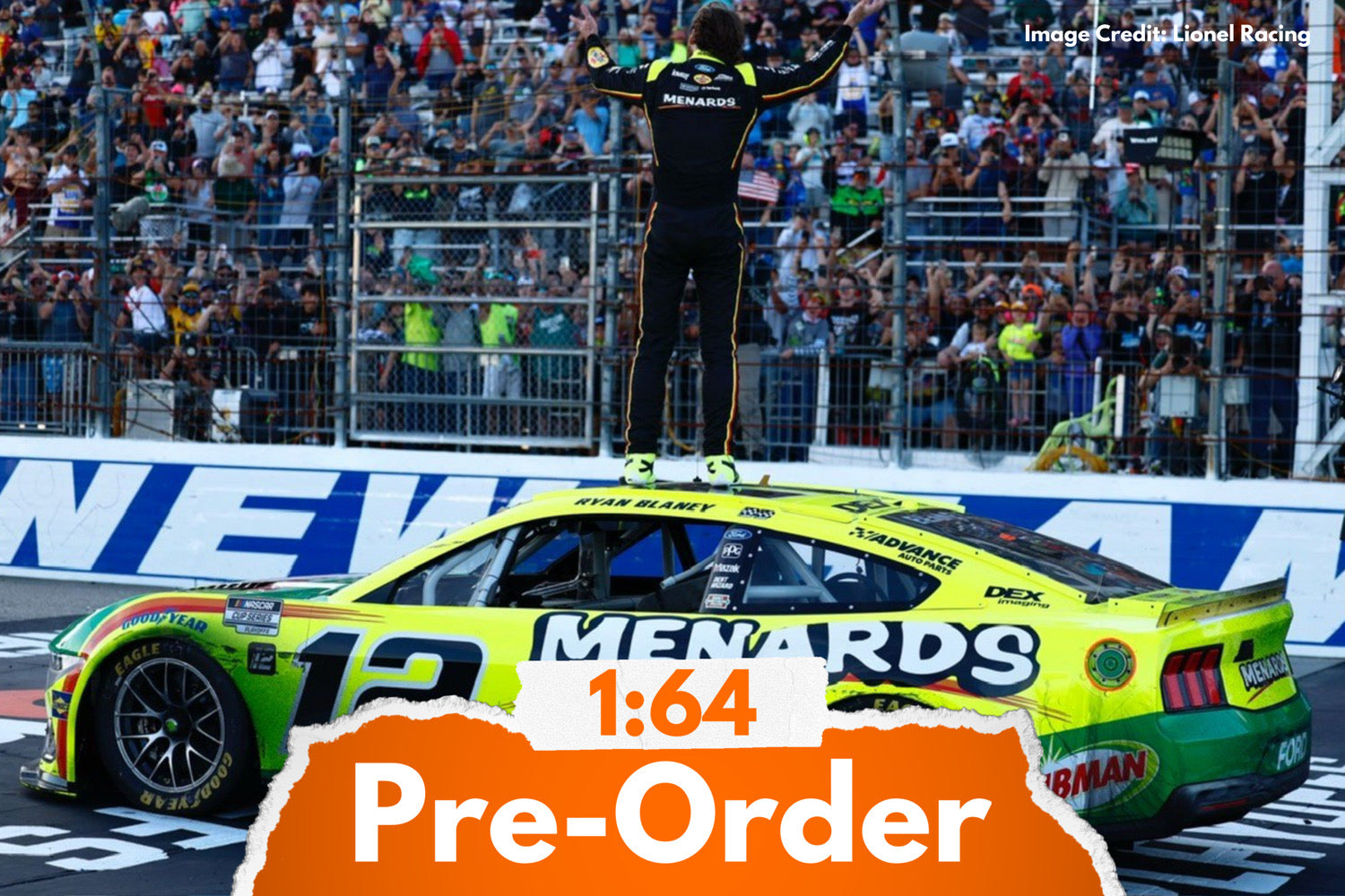 2025 Ryan Blaney 1:64 Menards / Libman New Hampshire Race Win Diecast