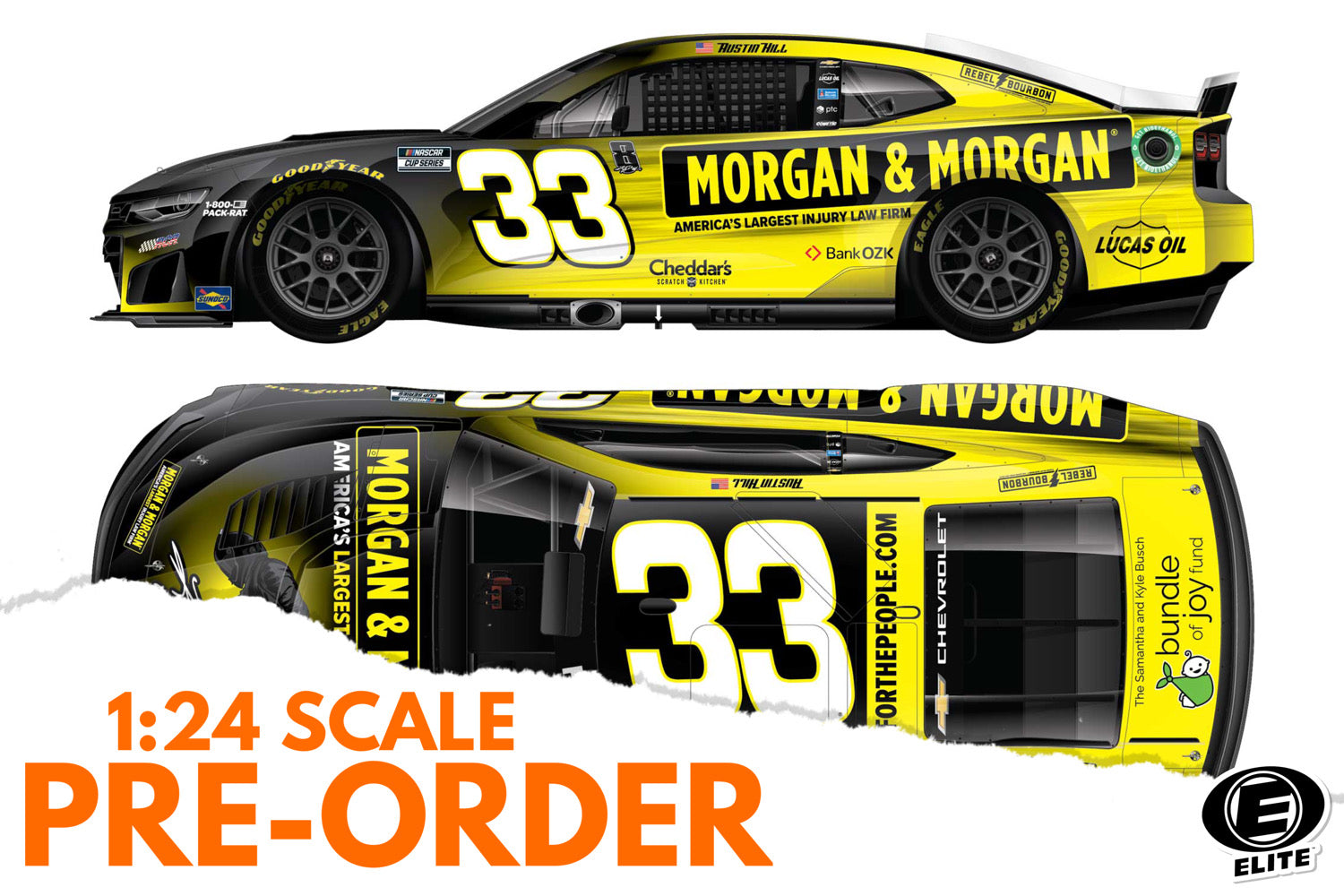 2026 Austin Hill 1:24 Morgan & Morgan NASCAR ELITE Diecast