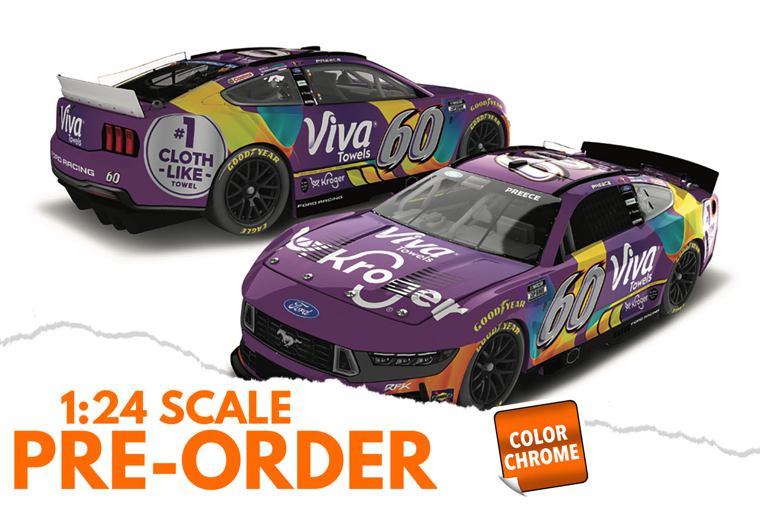 2026 Ryan Preece 1:24 Kroger Viva Greg Biffle Tribute COLOR CHROME Diecast