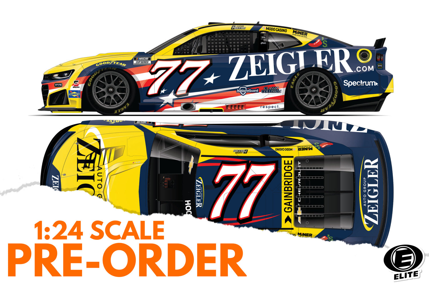 2026 Carson Hocevar 1:24 Zeigler Patriotic NASCAR ELITE Diecast