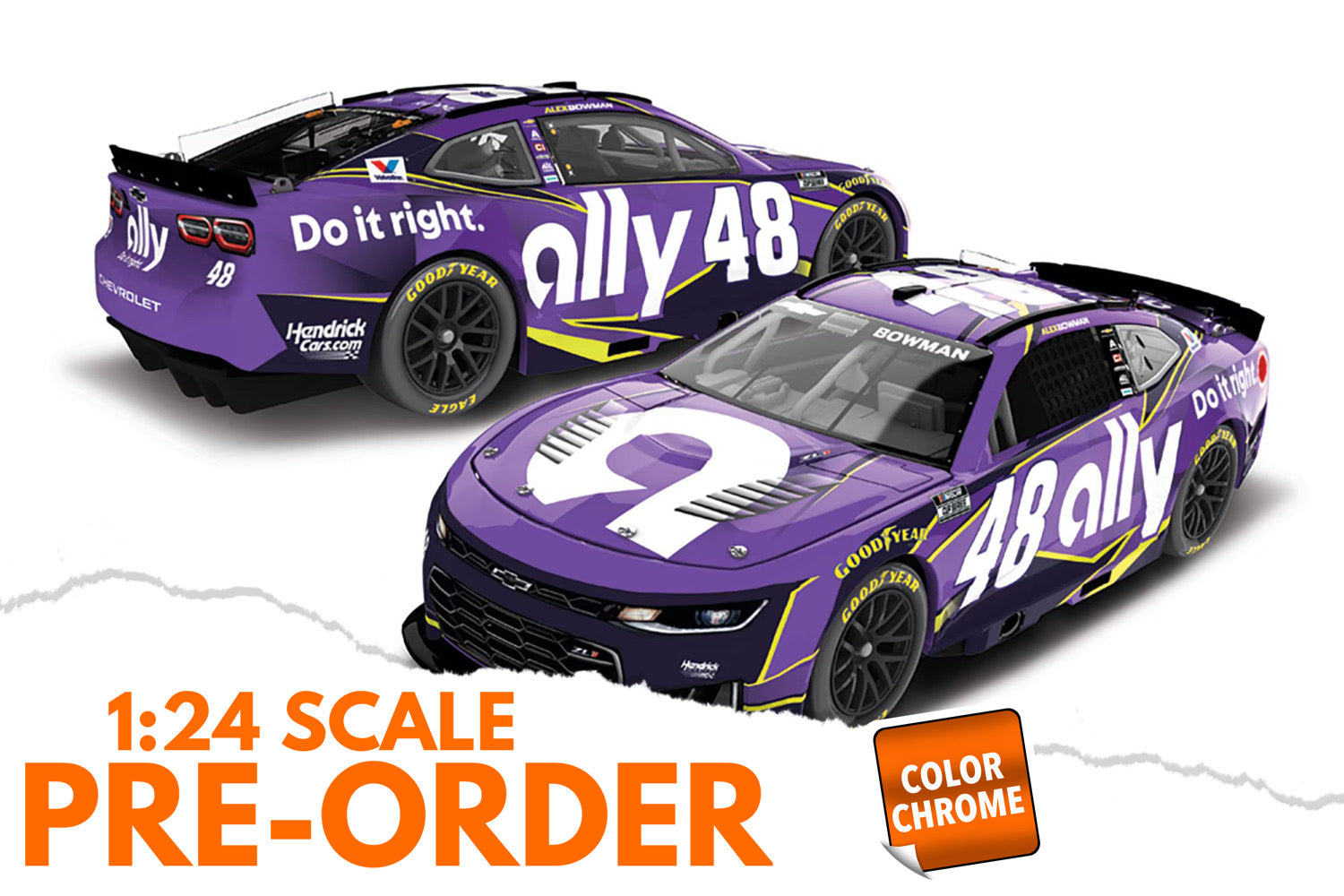 2026 Alex Bowman 1:24 Ally Rebrand COLOR CHROME NASCAR Diecast