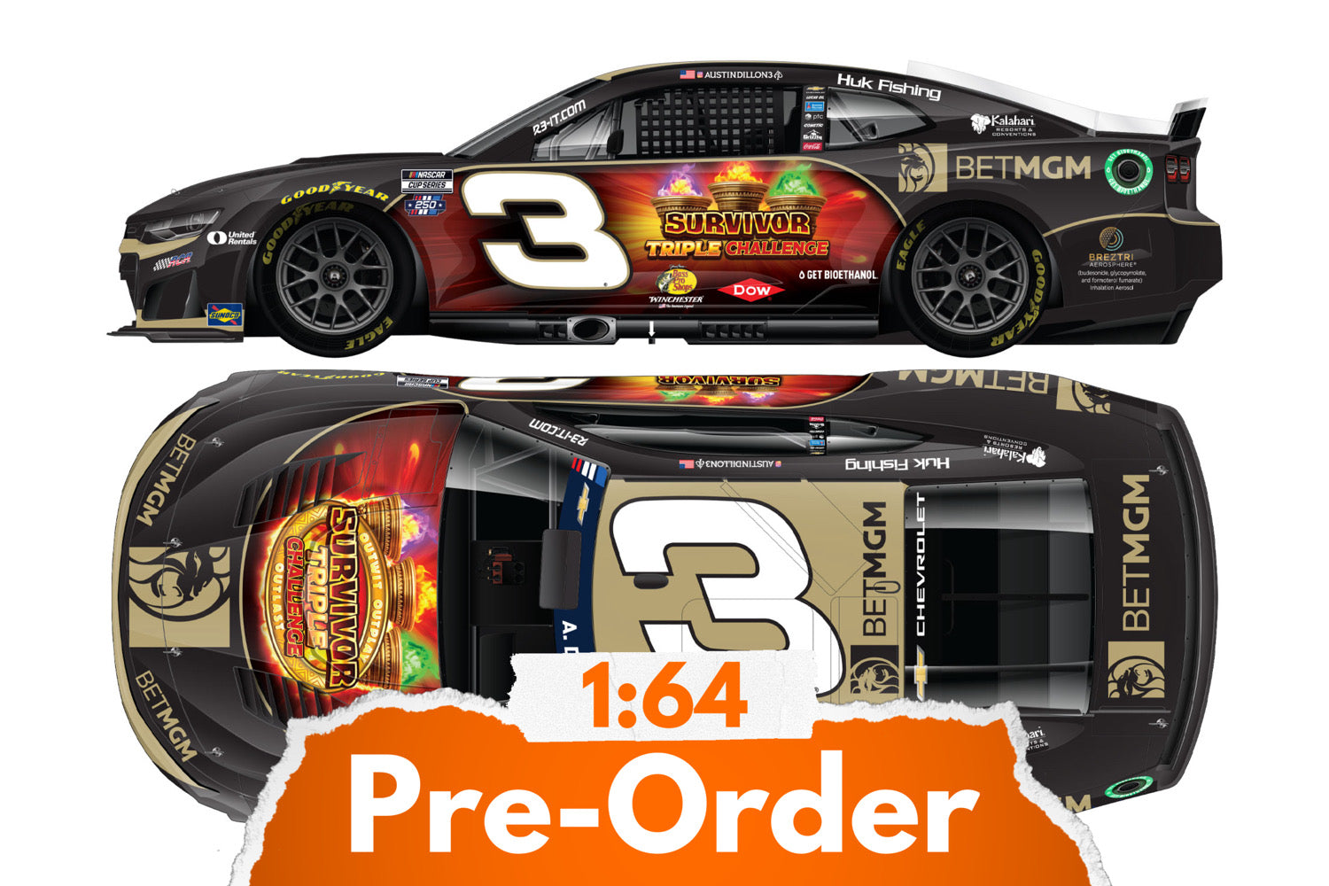 2026 Austin Dillon 1:64 BETMGM Survivor Triple Challenge NASCAR Diecast