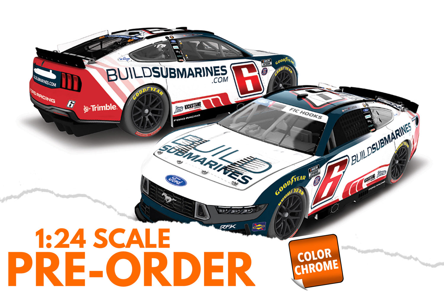 2026 Brad Keselowski 1:24 Buildsubmarines.com Salutes COLOR CHROME Diecast