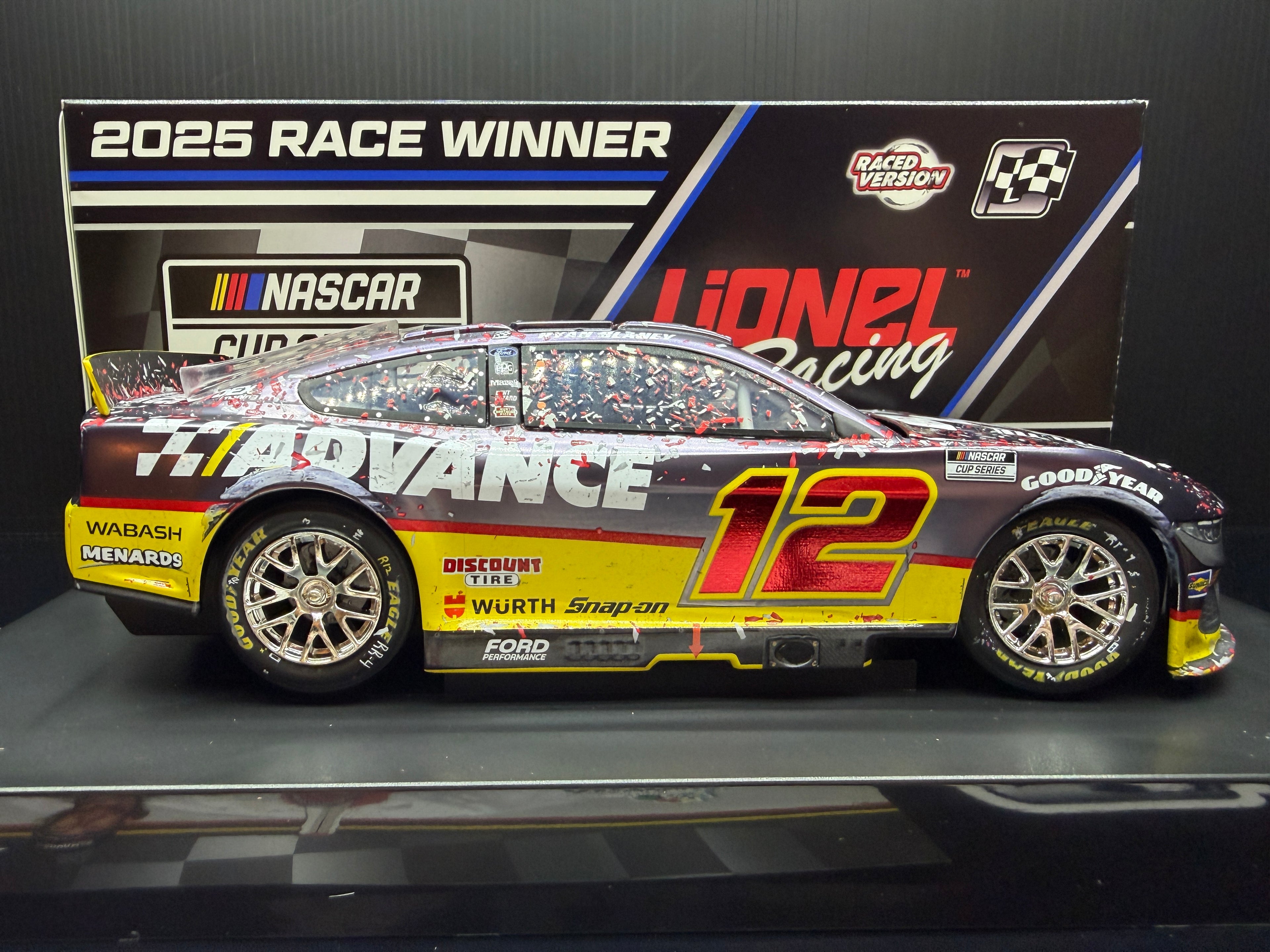 2025 Ryan Blaney 1:24 Advance Auto Parts Daytona Race Win Color Chrome Diecast