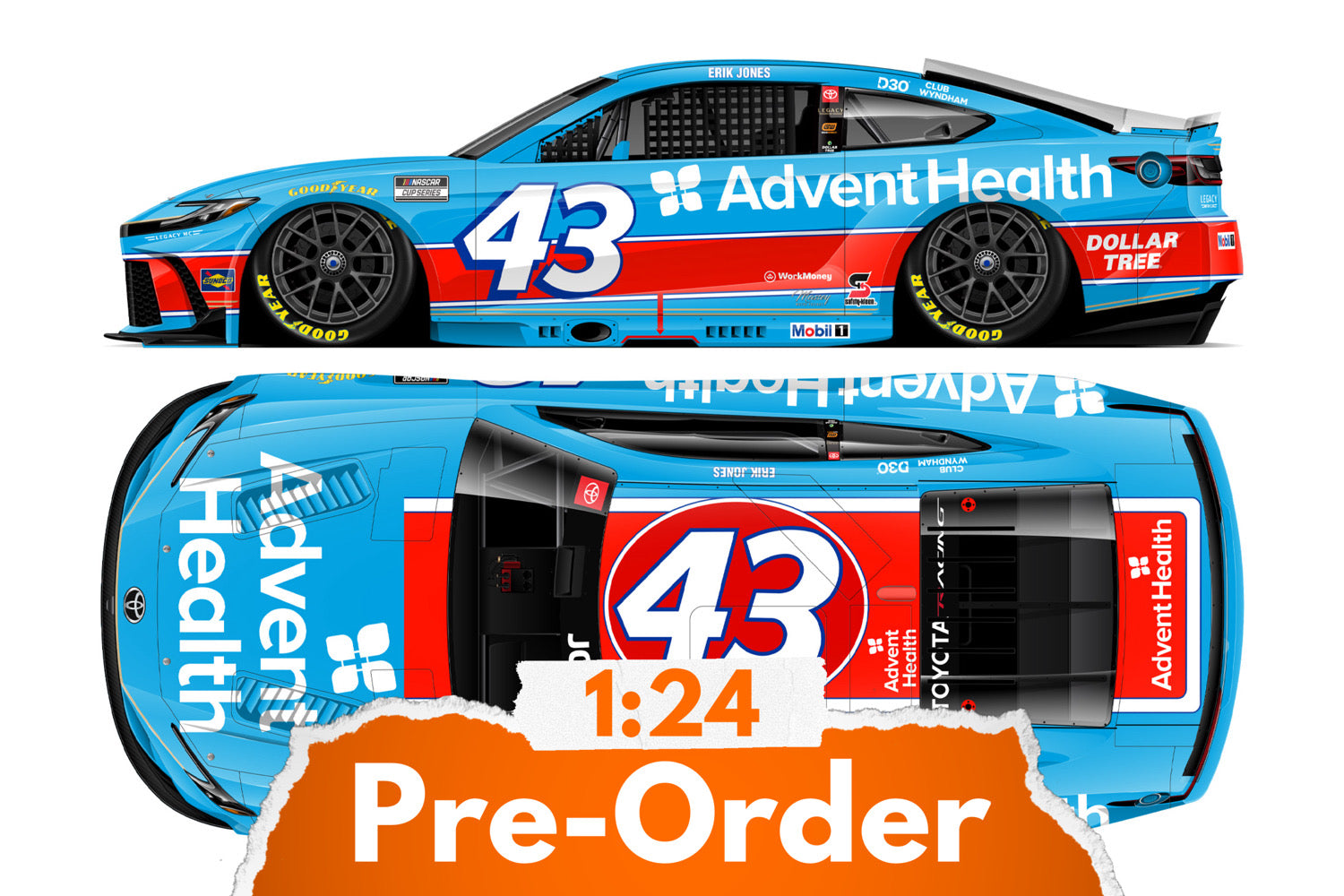 2026 Erik Jones 1:24 AdventHealth Throwback Diecast