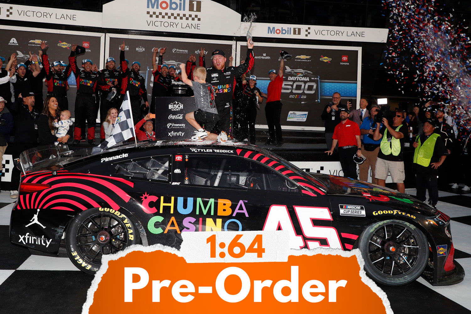 2026 Tyler Reddick 1:64 Chumba Casino Daytona 500 Race Win Diecast