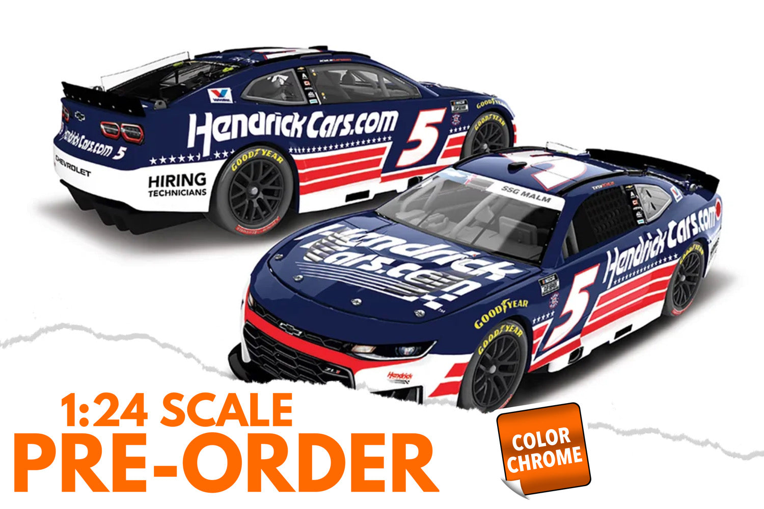 2026 Kyle Larson 1:24 HendrickCars.com Patriotic COLOR CHROME Diecast