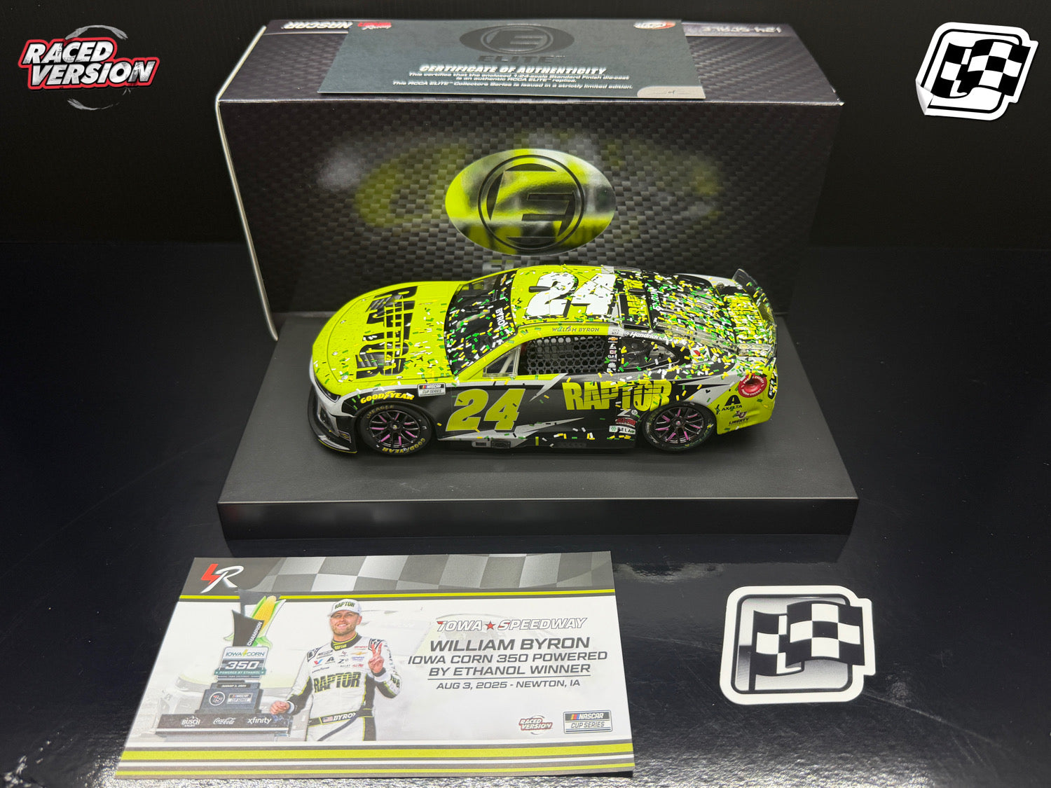 2025 William Byron 1:24 Raptor Iowa Race Win Elite Diecast