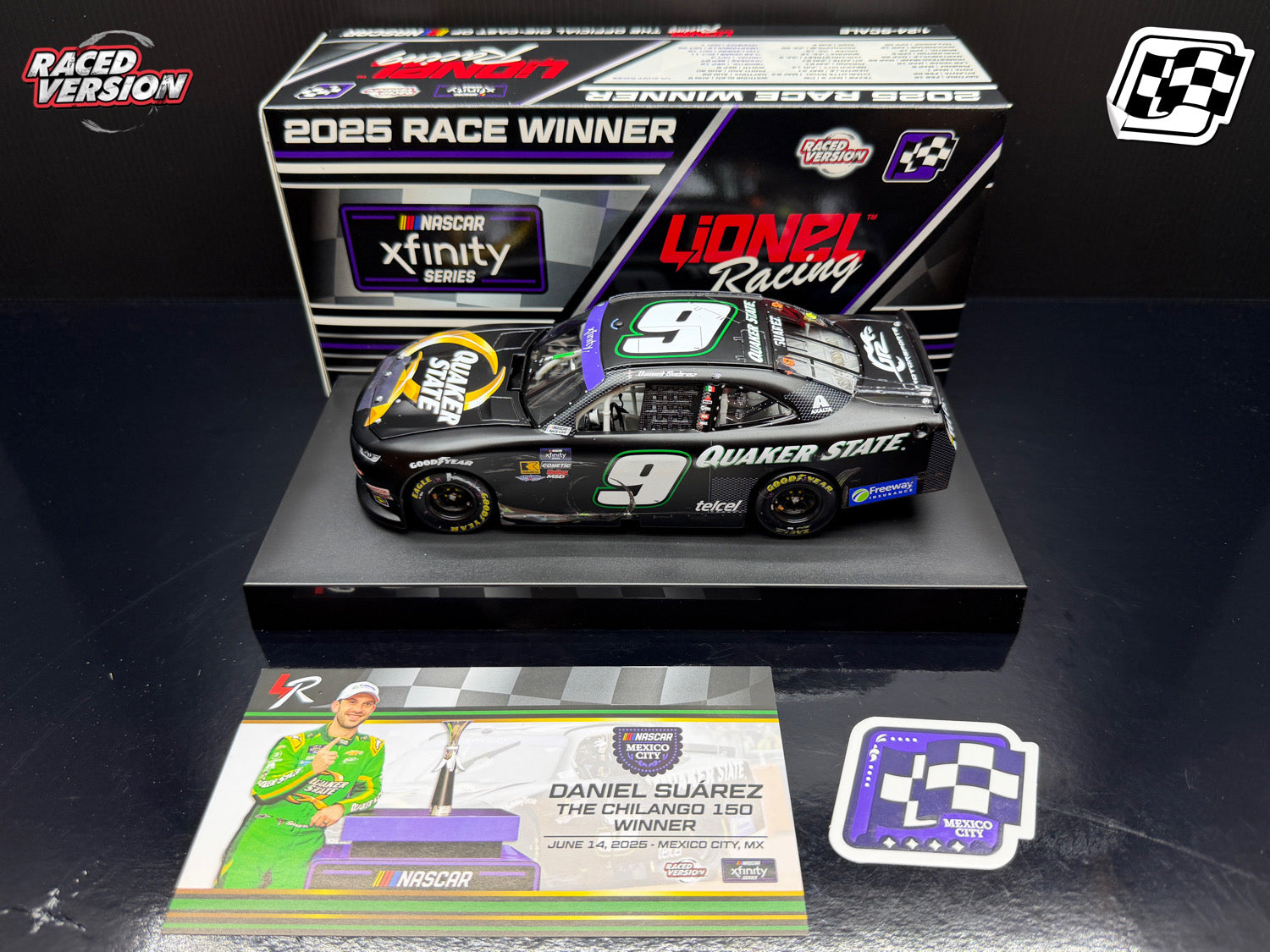 2025 Daniel Suarez 1:24 Quaker State Mexico City Race Win Diecast