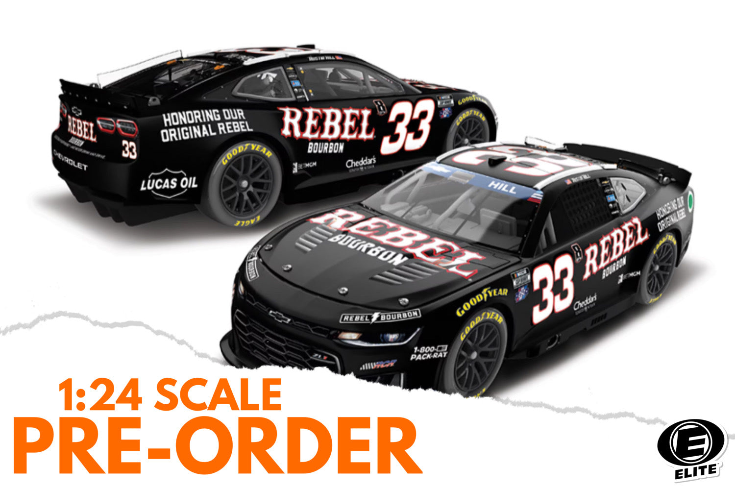 2026 Austin Hill 1:24 Rebel Bourbon Tribute to KB ELITE NASCAR Diecast