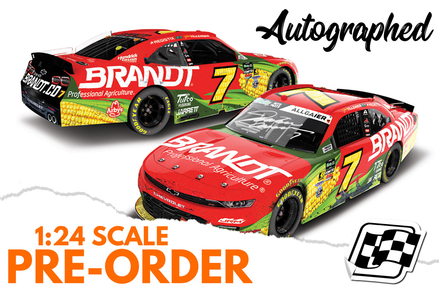 2026 Justin Allgaier 1:24 Brandt Martinsville Race Win AUTOGRAPHED Diecast