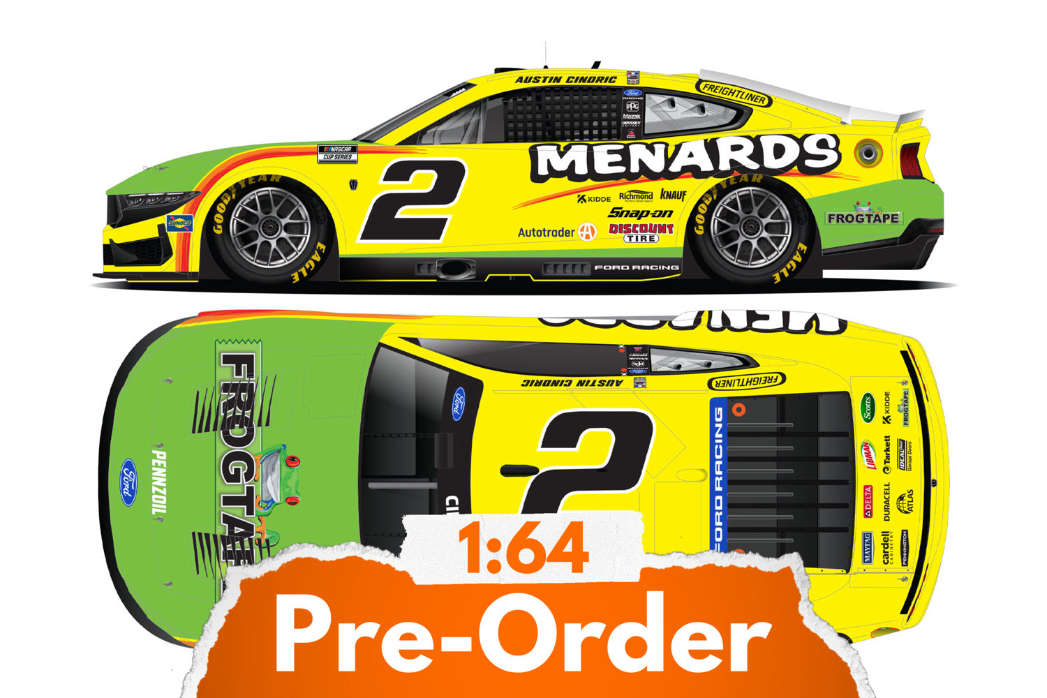 2026 Austin  Cindric 1:64 Menards / Frogtape Diecast