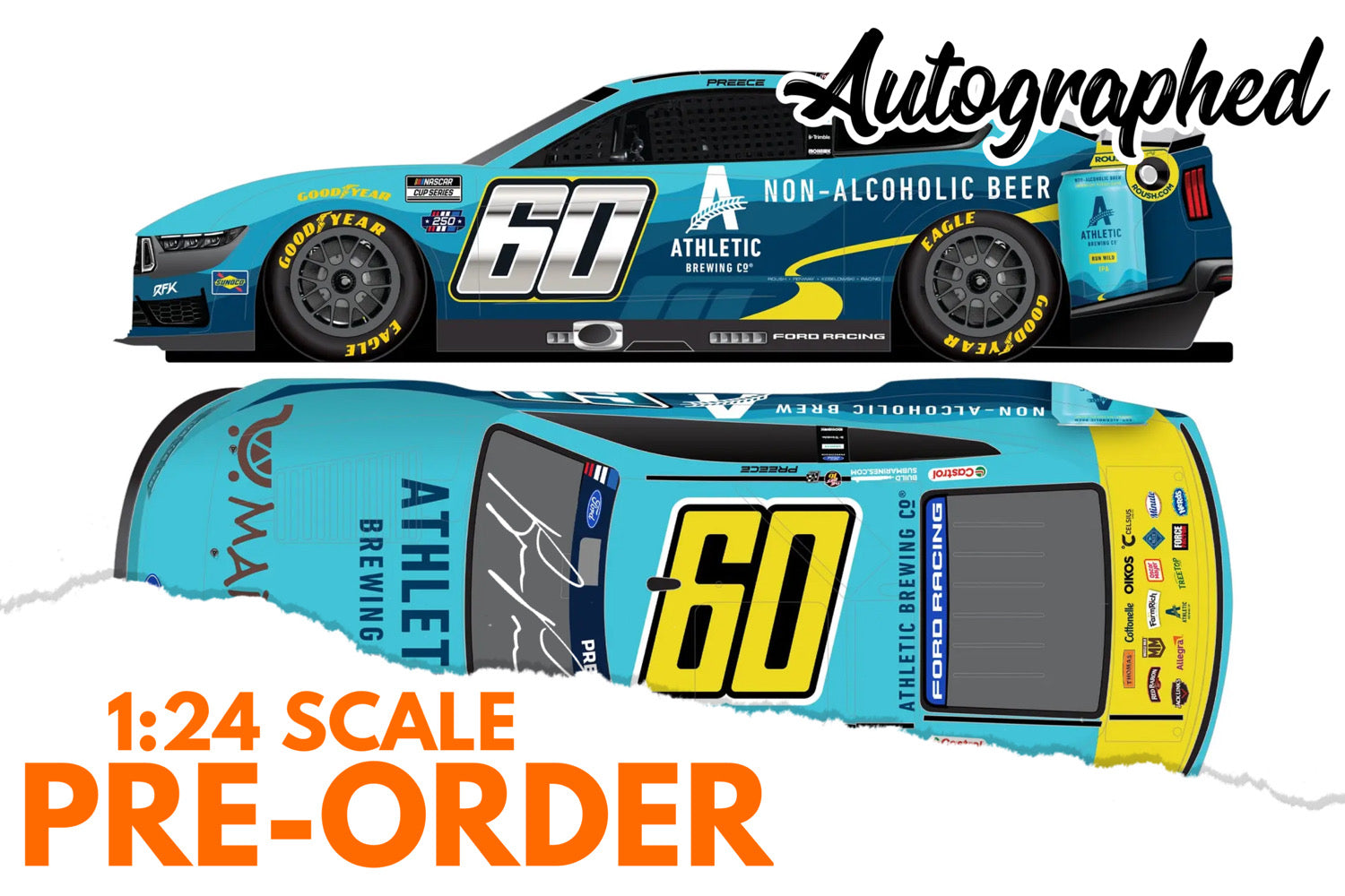 2026 Ryan Preece 1:24 Mariano's / Authentic Brewing Co. AUTOGRAPHED Diecast