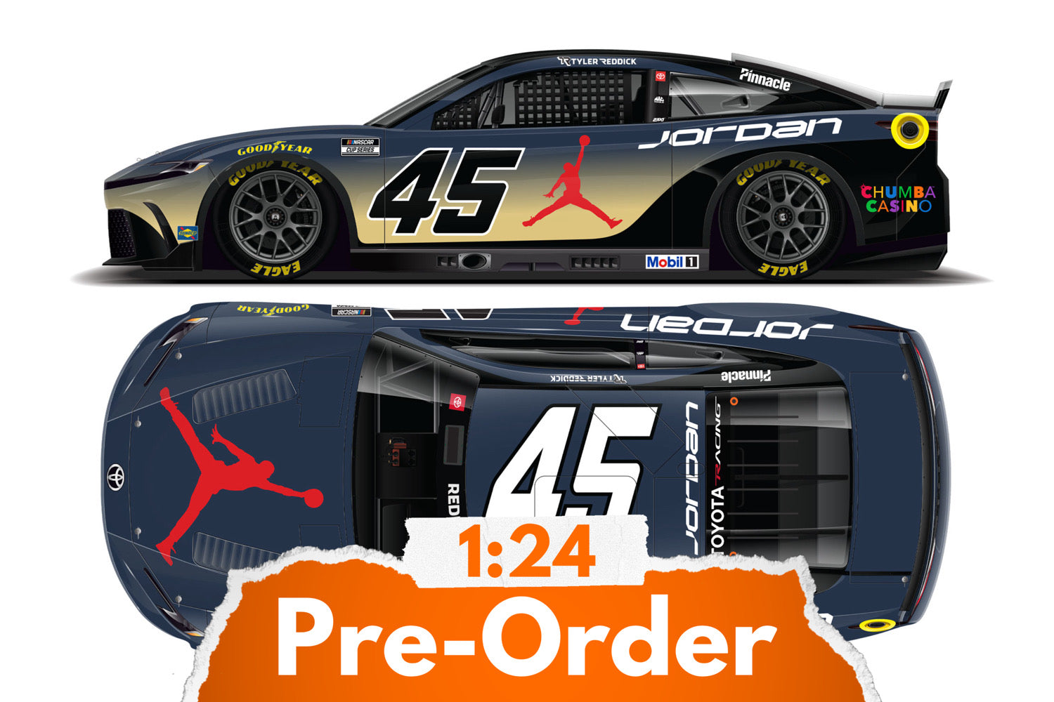 2026 Tyler Reddick 1:24 Jordan Brand Phoenix Diecast