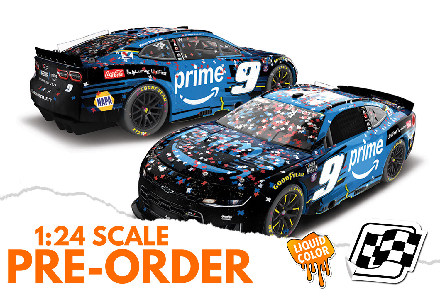 2026 Chase Elliott 1:24 Amazon Prime Texas Motor Speedway Würth 400 Race Win LIQUID COLOR Diecast