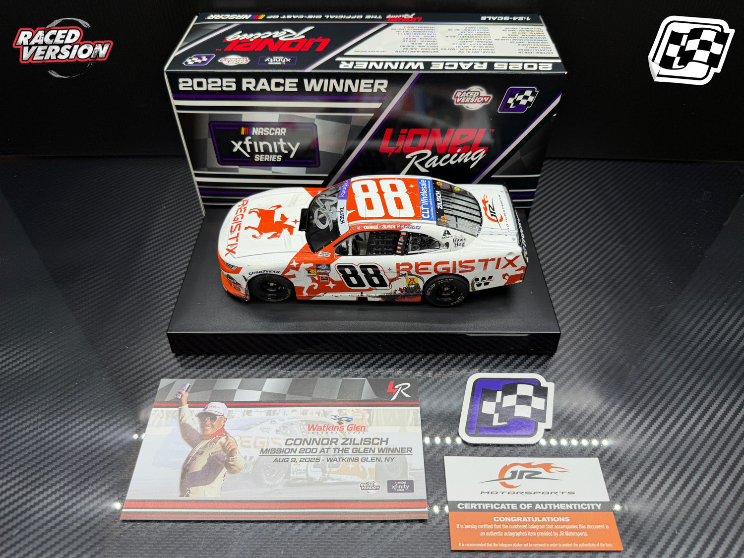 2025 Connor Zilisch 1:24 Registix Watkins Glen AUTOGRAPHED Race Win Diecast