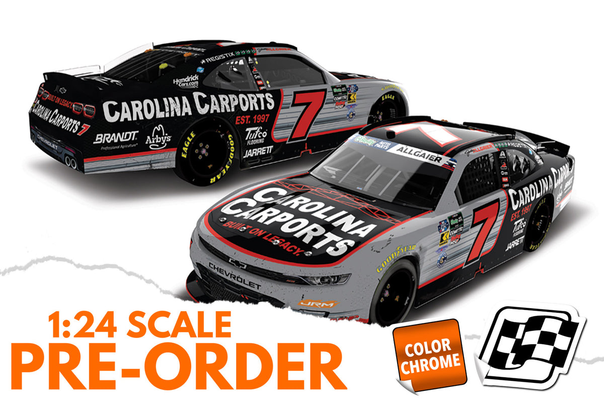 2026 Justin Allgaier 1:24 Carolina Carports Pocono Race Win COLOR CHROME Diecast