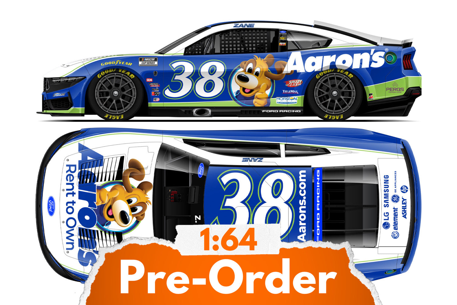 2026 Zane Smith 1:64 Aaron's Lucky Dog Diecast