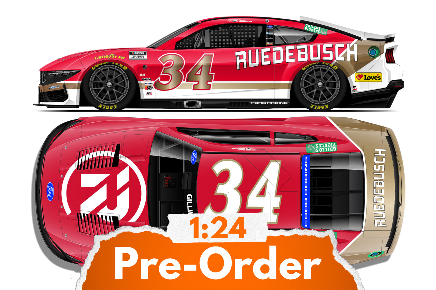 2026 Todd Gilliland 1:24 Ruedebusch Throwback Diecast