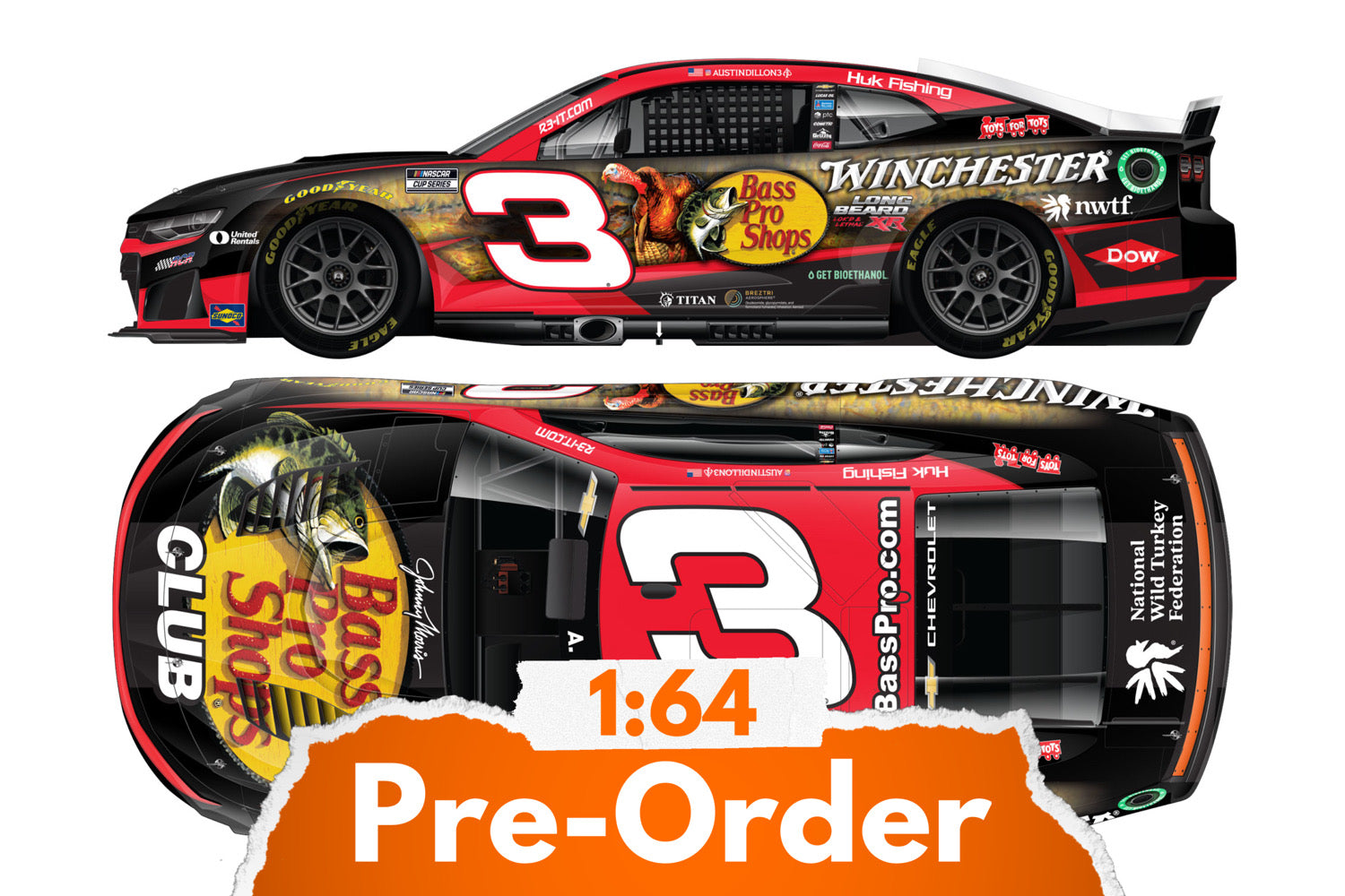 2026 Austin Dillon 1:64 Bass Pro Shops / Winchester Long Beard XR Diecast