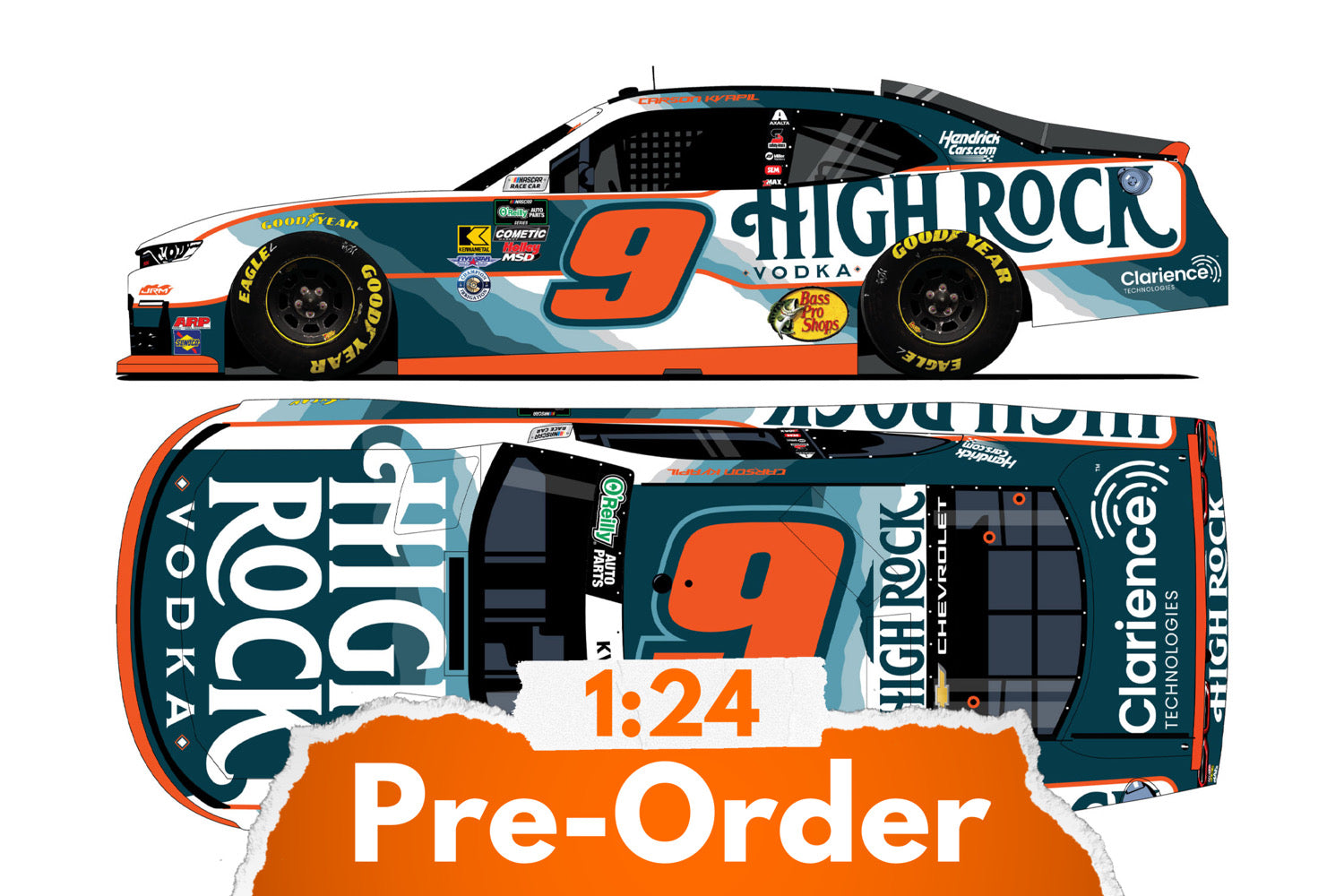 2026 Carson Kvapil 1:24 High Rock Vodka Diecast