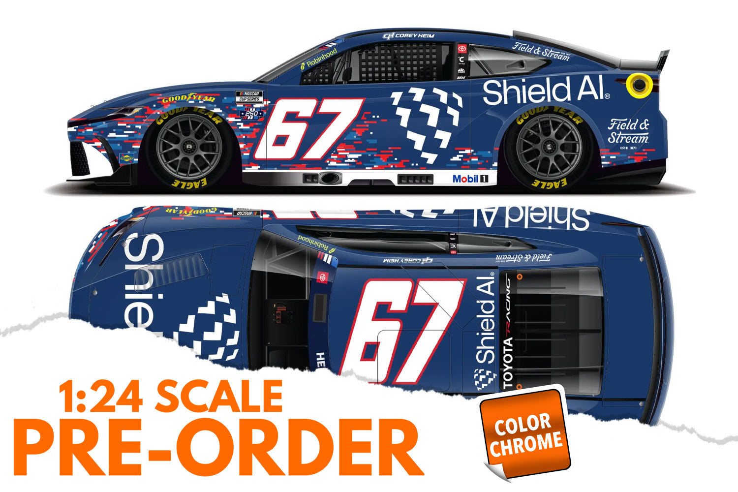 2026 Corey Heim 1:24 Shield AI COLOR CHROME Diecast