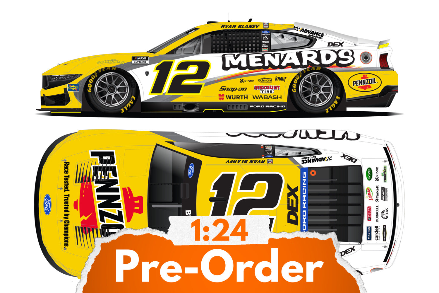 2026 Ryan Blaney 1:24 Menards Pennzoil Diecast
