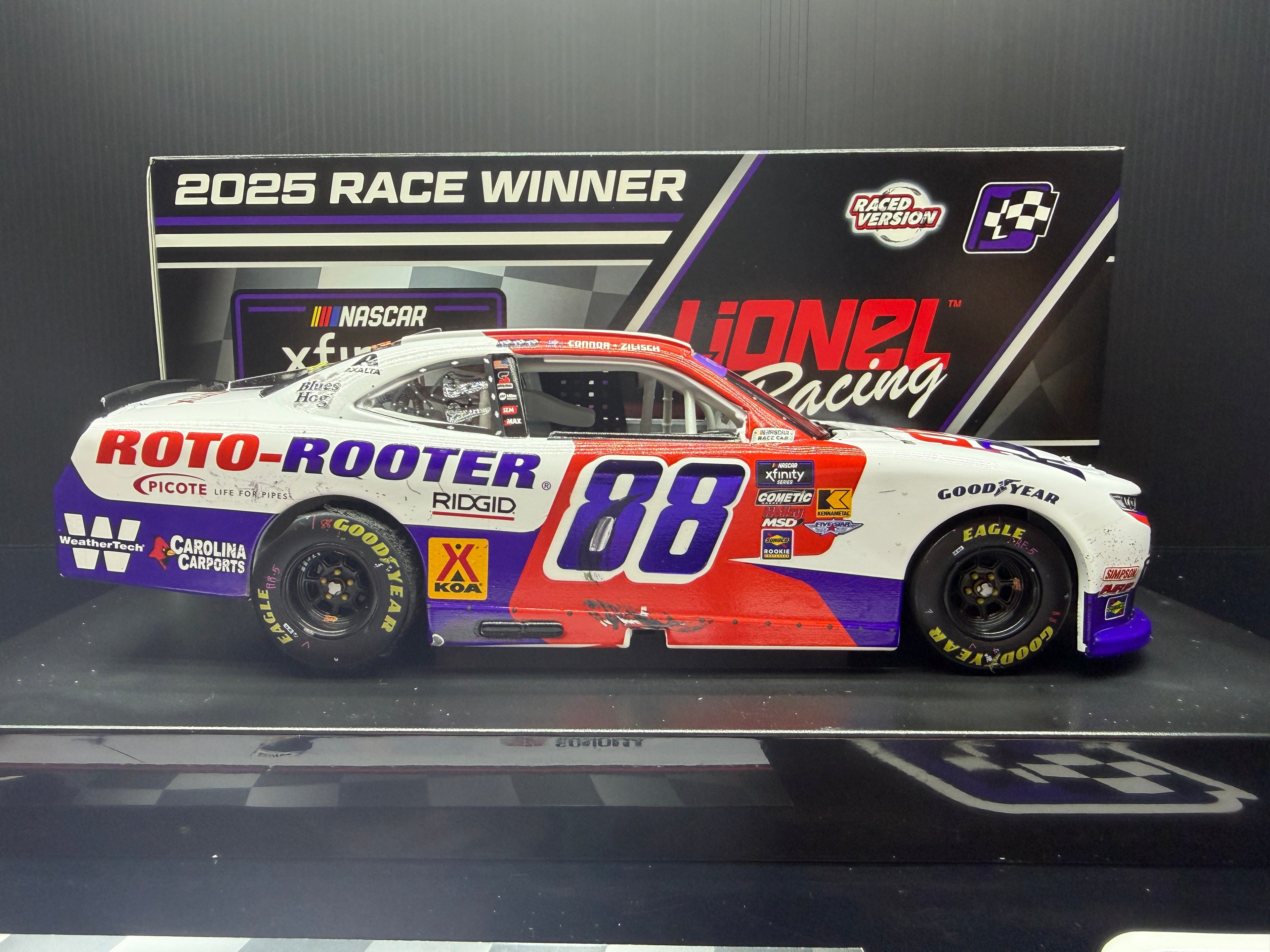 2025 Connor Zilisch 1:24 Roto-Rooter Sonoma Race Win Diecast (Autographed)