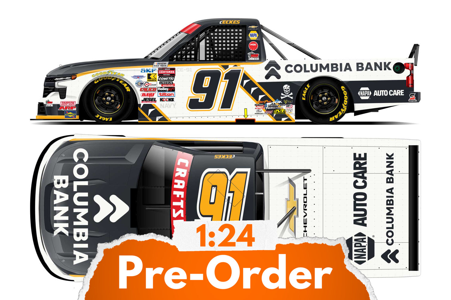 2026 Christian Eckes 1:24 Columbia Bank Patriotic Diecast