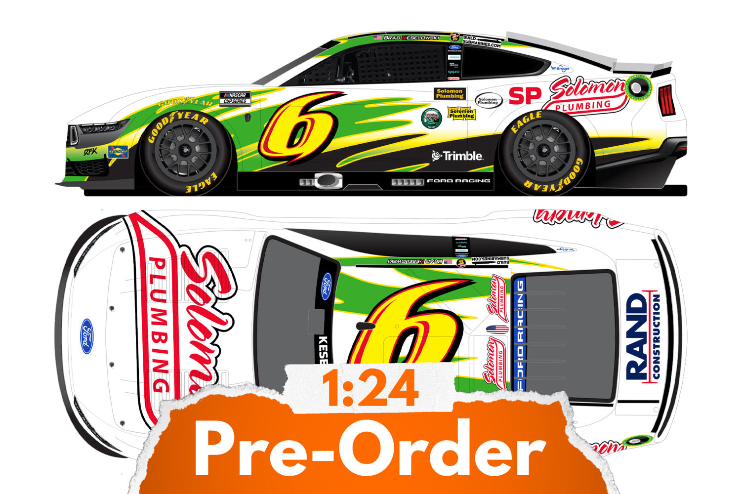 2026 Brad Keselowski 1:24 Solomon Plumbing Throwback Diecast