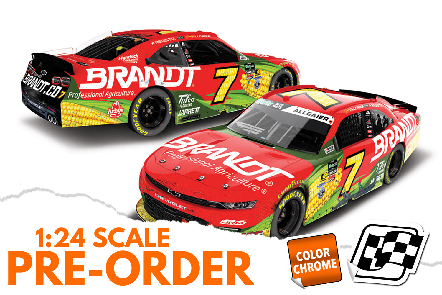 2026 Justin Allgaier 1:24 Brandt Martinsville Race Win COLOR CHROME Diecast